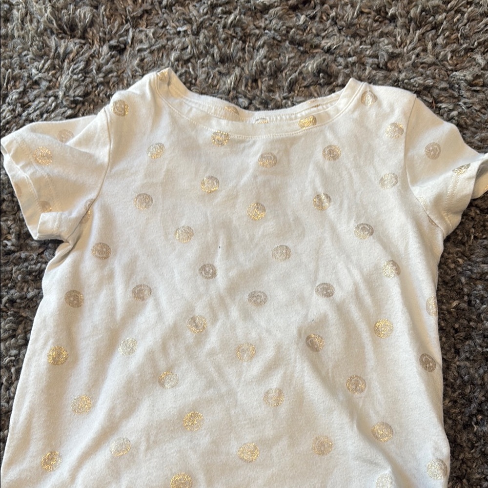Old Navy White and Gold Short Sleeve Tee